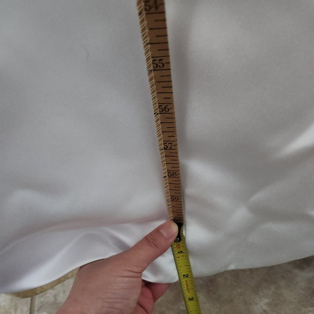 Elegant Satin Mermaid Wedding Dress With Detachable Bow and Train - Picture 10 of 15